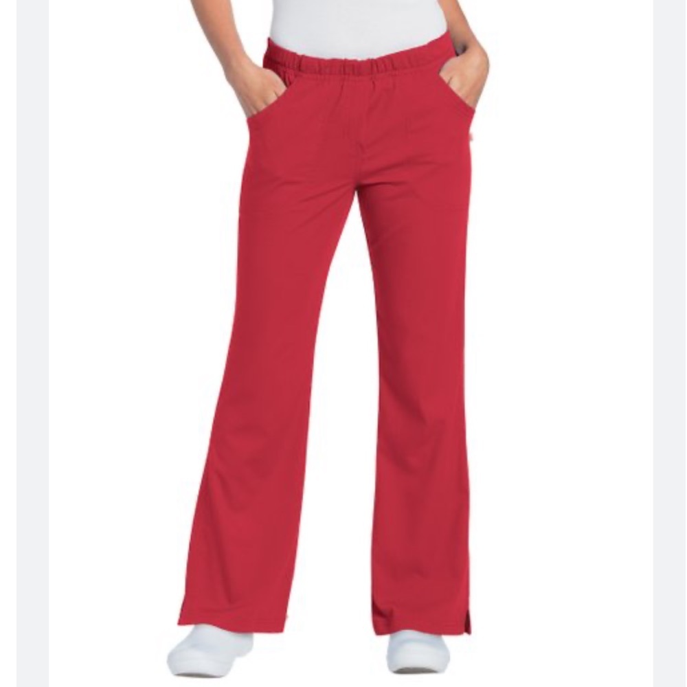 Red High Waisted Scrub Pants